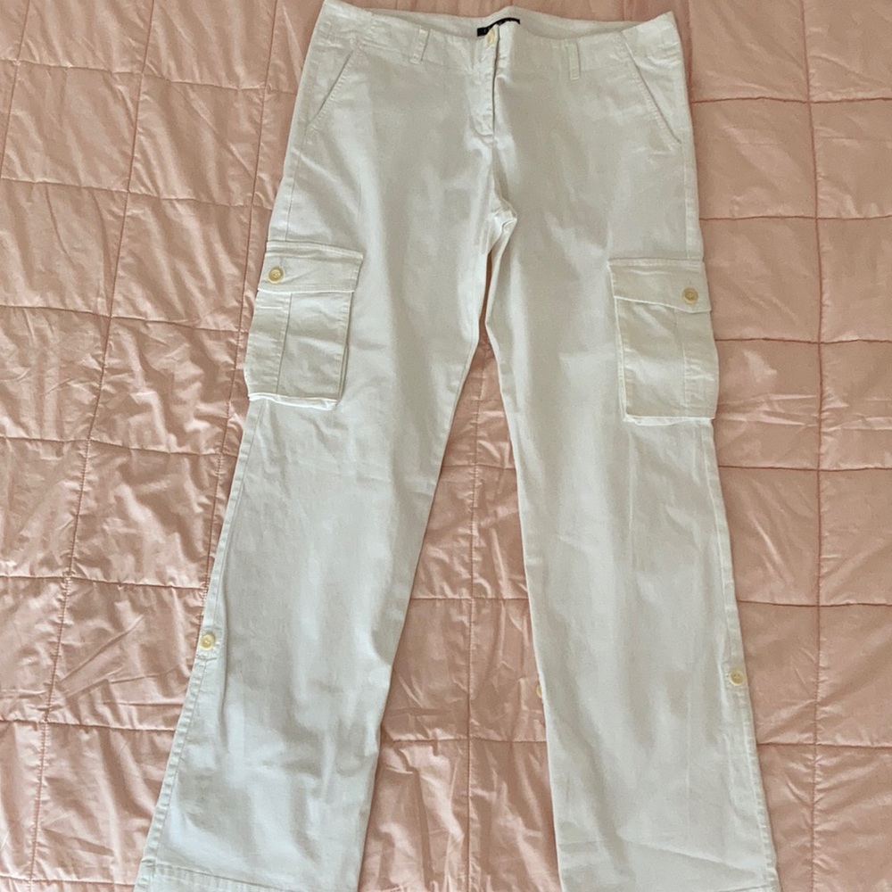 Theory White Cargo Pants